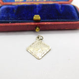 Sterling Silver Diamond Shape St Christopher Charm Pendant Vintage c1970