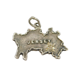 Sterling Silver Jersey Geographical Outline Souvenir Charm Pendant Vintage c1970