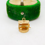 9ct Yellow Gold Good Luck Wishing Well Charm Pendant Vintage 1973 Birmingham