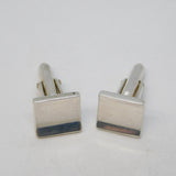 Sterling Silver Pair of Gents Square Modernist Cufflinks Vintage c1980s