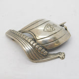 Frederik Thomsen Danish Sterling Silver Ship Brooch Antique c1920 Art Deco