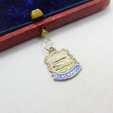 Sterling Silver and Enamel Blackpool Travel Shield Charm Pendant Vintage c1970