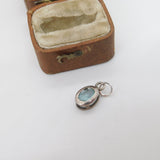 Sterling Silver Blue Topaz Drop Charm Pendant Vintage c1970