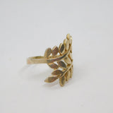Sterling Silver Two Tier Leaf Crossover Dress Band Ring Vintage c1970 Size R
