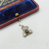 Sterling Silver Teddy Bear with Moonstone Charm Pendant Vintage c1970