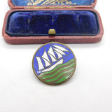 Enamel Ship on the Sea Christian Union and London Missionary by Roden Antique