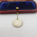 Sterling Silver Authentic Threepence Charm Pendant 1918