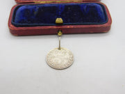 Sterling Silver Authentic Threepence Charm Pendant 1918