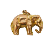 20th Century 9ct Rose Gold Lucky Elephant Charm Pendant Antique c1920s