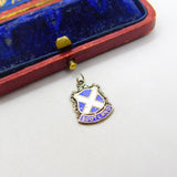 Sterling Silver and Enamel Scotland Travel Shield Charm Pendant Vintage c1970