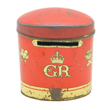King George VI Novelty Tinplate Coronation Post Pillar Box Antique 1937