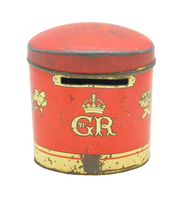 King George VI Novelty Tinplate Coronation Post Pillar Box Antique 1937