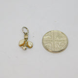 Sterling Silver Spinel & Freshwater Pearl Floral Charm Pendant Vintage c1970s