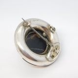 Victorian Scottish Sterling Silver Bull's Eye Agate, Bloodstone Brooch Antique