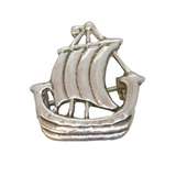 Scottish Provincial Iona Sterling Silver Viking Ship Brooch Vintage c1970s