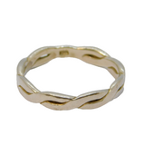 Sterling Silver Flat Braid Band Ring Vintage c1970 Size R 1/2