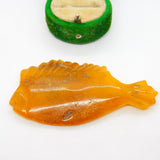 Novelty Carved Butterscotch Amber Marine Fish Keepsake Antique c1920 Art Deco