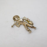 Sterling Silver Oriental Farmer Charm Pendant Vintage c1970
