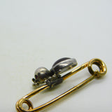 Victorian 9ct Gold & Silver Garnet Set Flea Insect Brooch Antique c1890