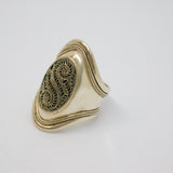 Sterling Silver Studio Style Textured Patterned Ring Vintage c1970 Size K 1/2