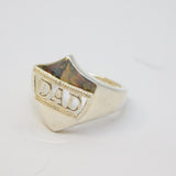 Sterling Silver DAD Shield Ring Vintage c1970 Size L 1/2