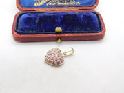 Sterling Silver Diamond Paste Heart Drop Charm Pendant Vintage c1970