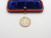 Sterling Silver Queen Victoria Six Pence Coin Charm Pendant Antique 1887