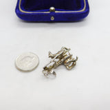 Sterling Silver Crusader King on Horse Charm Pendant Vintage c1970