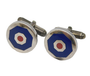 Pair of Sterling Silver & Enamel Spitfire Target Gents Cufflinks Vintage c1980