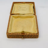 French Brown Tooled Leather Jewellery Box Aix-Les-Bains Antique c1930