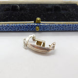 Sterling Silver Oriental Narrowboat with Lantern Charm Pendant Vintage c1970