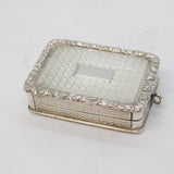 George III Sterling Silver Floral Chased Vinaigrette Antique 1820 Birmingham
