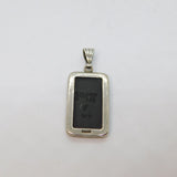 Sterling Silver Wedgwood Black & White Cameo Drop Charm Pendant Vintage c1970