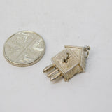Sterling Silver Cuckoo Clock Charm Pendant Vintage c1970