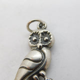 Sterling Silver Egyptian Owl Charm Pendant Vintage c1970s