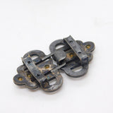 Victorian Cut Steel & Paste Set Small Belt Buckle Antique c1880