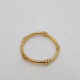 Sterling Silver Gilt  Knot Design Narrow Stacking Band Ring Modern c2000 Size Q