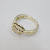 Sterling Silver Open Oval Patterned Band Dress Ring Vintage c1970 Size M