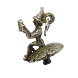 Sterling Silver Goblin on the Toadstool Charm Pendant Vintage c1970