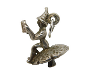 Sterling Silver Goblin on the Toadstool Charm Pendant Vintage c1970