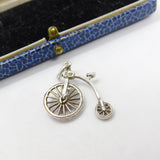 Sterling Silver Nuvo Penny Farthing Bicycle Charm Pendant Vintage c1970