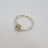 Sterling Silver Spinel Solitaire Engagement Ring Contemporary c1990 Size K