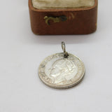 Sterling Silver Dutch Coin Charm Pendant Antique c1930 Art Deco