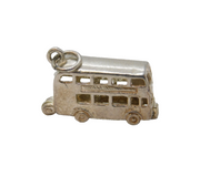 Sterling Silver Opening 'Ding Ding' London Bus Charm Pendant Vintage c1970s