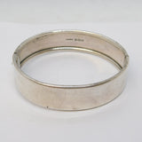 Art Deco Sterling Silver Floral Pattern Cuff Bangle Bracelet Antique Birmingham