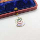 Sterling Silver and Enamel Windsor Travel Shield Charm Pendant Vintage c1970