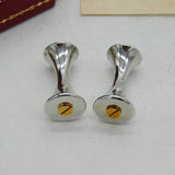Cartier Boxed Pair of Sterling Silver & Gold Gents Cufflinks Vintage c200s