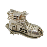 Sterling Silver "Old Woman That Lived In A Shoe" Charm Pendant Vintage c1970