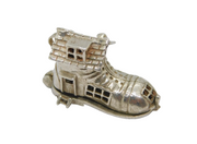 Sterling Silver "Old Woman That Lived In A Shoe" Charm Pendant Vintage c1970