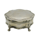 Silver Plated Lion Mask Feet Jewellery Box Vintage c1970s